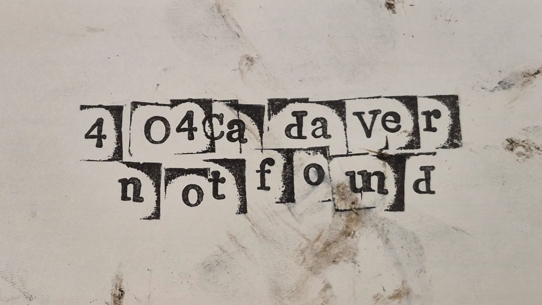 Physical Archive card for 404cadavernotfound